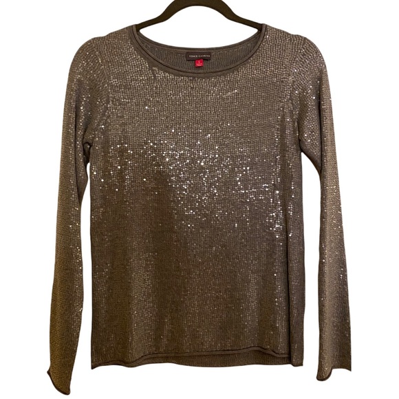 [Vince Camuto] Gray Sequined Sweater - Picture 1 of 10